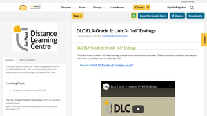 DLC ELA Grade 1: Unit 3- 