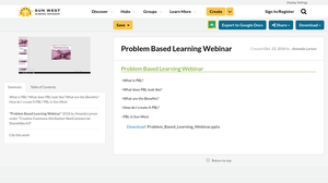Problem Based Learning Webinar | Resource Bank