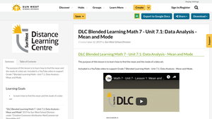 DLC Blended Learning Math 7 - Unit 7.1: Data Analysis - Mean and Mode ...