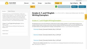 Grades 4, 7, and 9 English Writing Exemplars | Resource Bank
