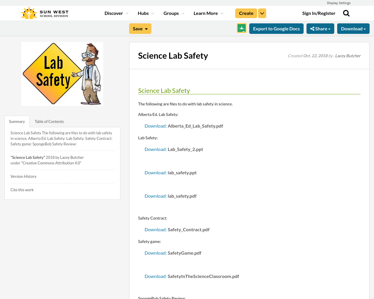 Science Lab Safety Resource Bank