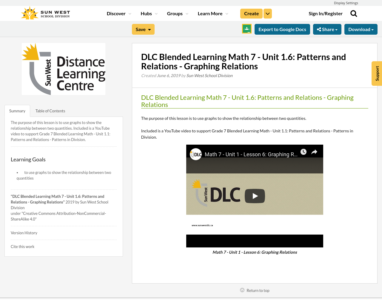 DLC Blended Learning Math 7 - Unit 1.6: Patterns and Relations ...
