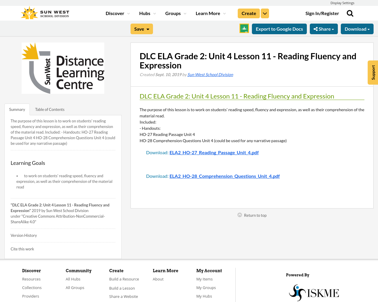 DLC ELA Grade 2 Unit 4 Lesson 11 Reading Fluency and Expression