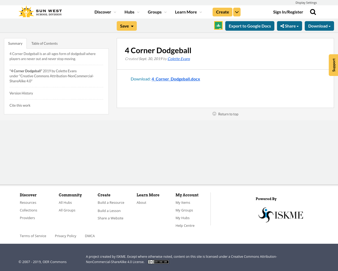 4 Corner Dodgeball Resource Bank