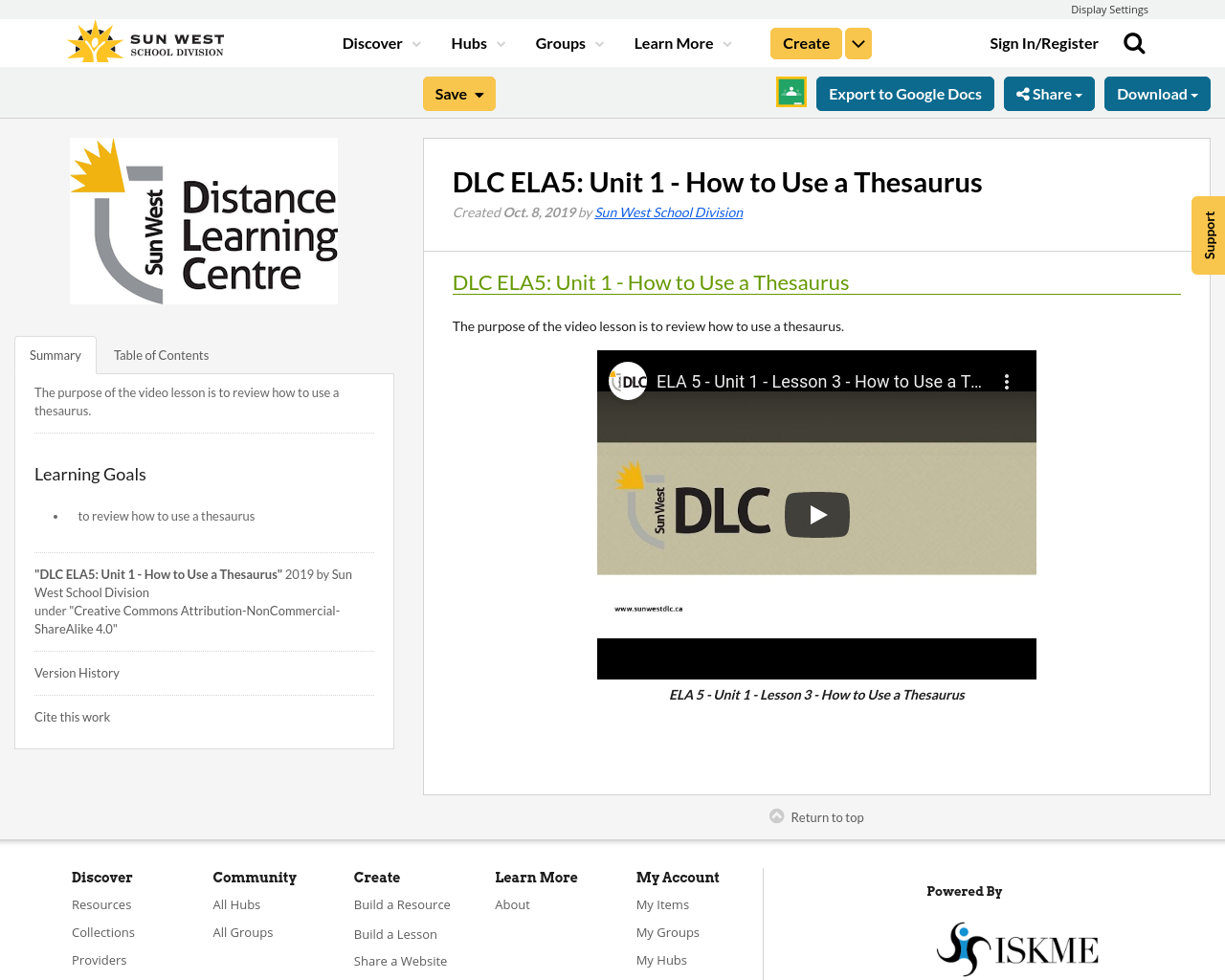 DLC ELA5 Unit 1 How to Use a Thesaurus Resource Bank