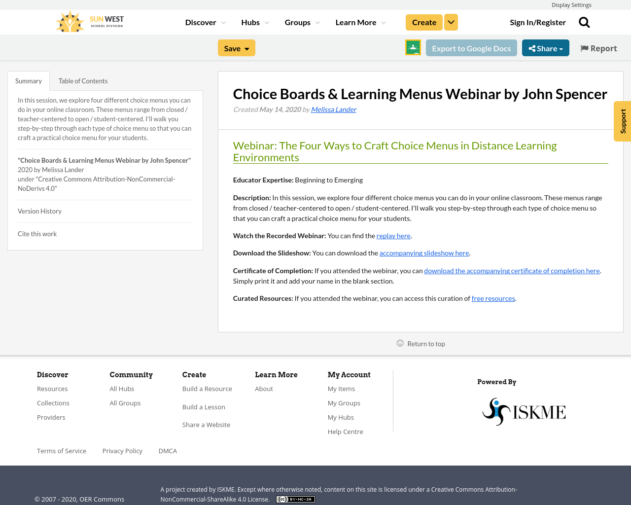 Choice Boards & Learning Menus Webinar by John Spencer | Resource Bank