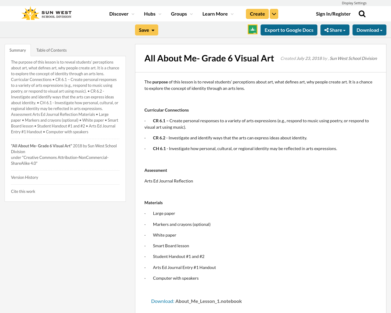 All About Me- Grade 6 Visual Art | Resource Bank