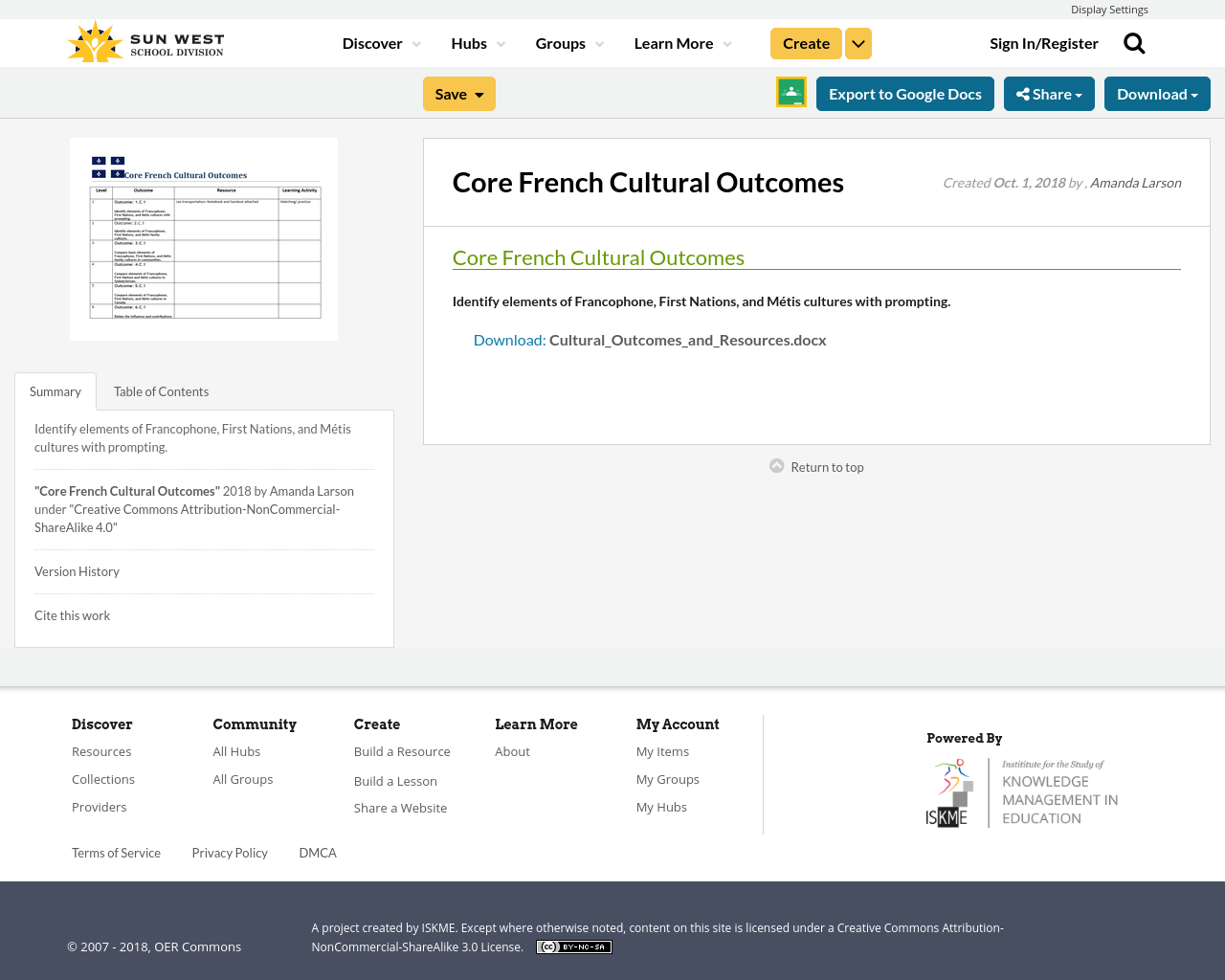 Core French Cultural Resource Bank