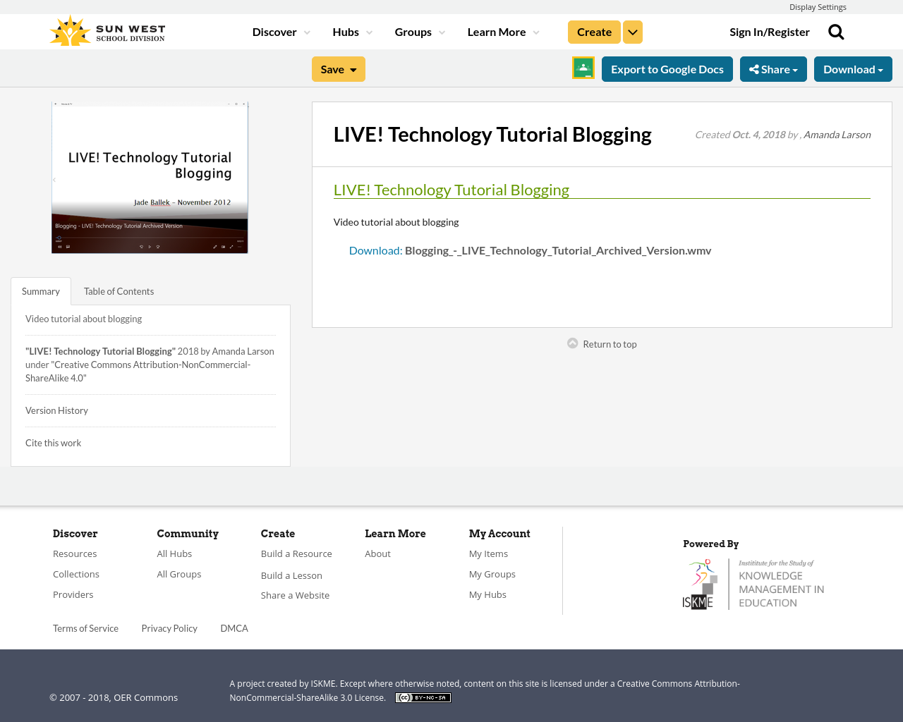 LIVE! Technology Tutorial Blogging | Resource Bank